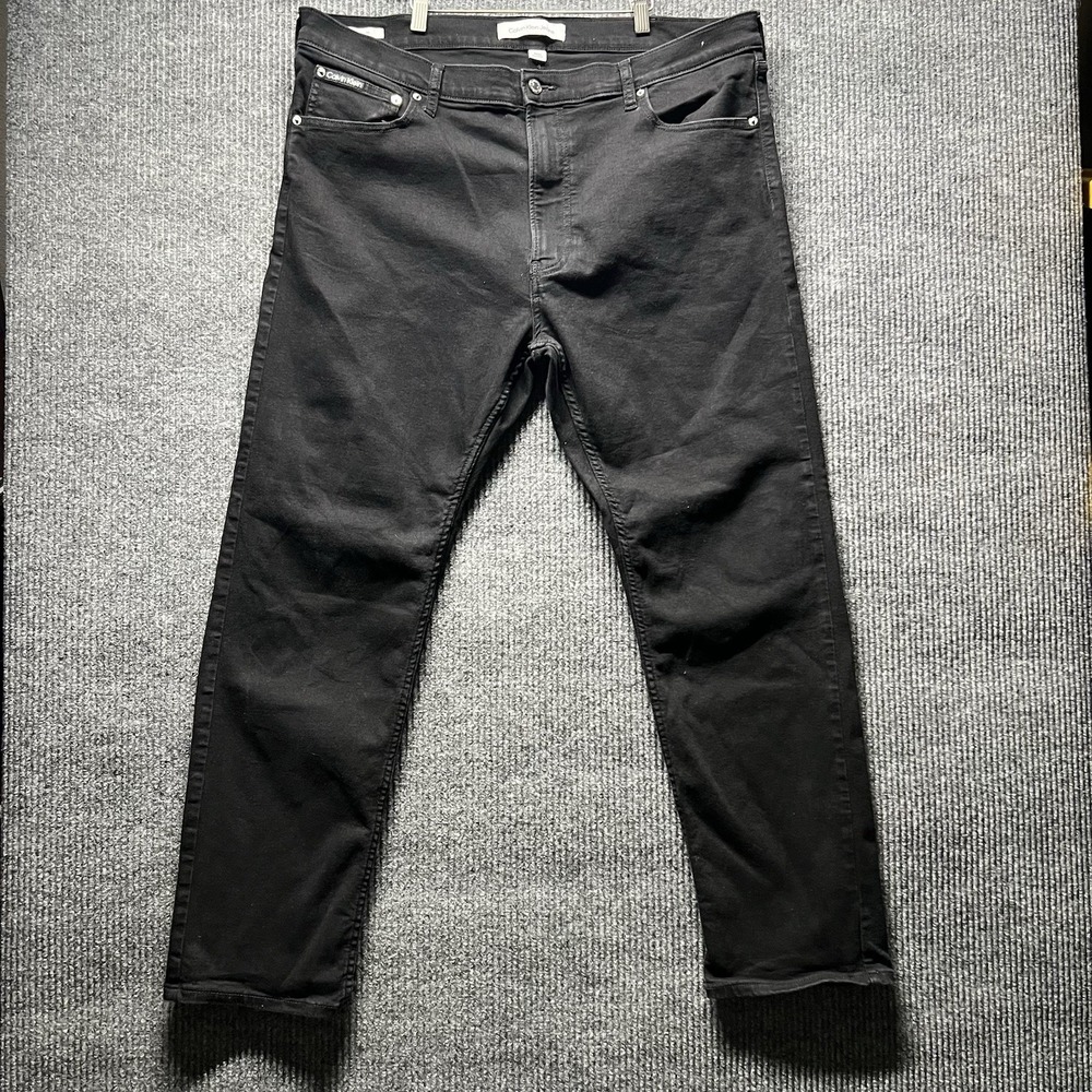 Calvin Klein Jeans Mens 40x32 Black Slim Straight Fit Casual Work Office